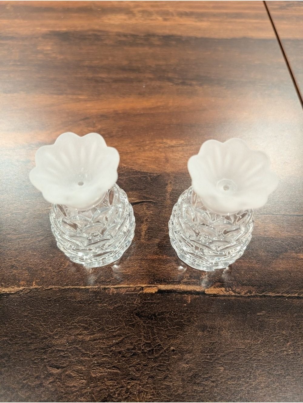 Waterford Crystal Salt Pepper Shakers Large Made In Czech Republic - Picture 2 of 5